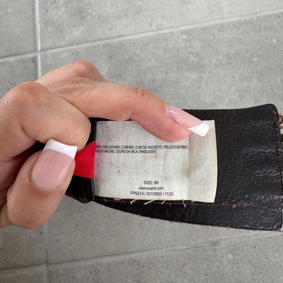 Vintage Esprit brown leather belt with beaded accents - size 80 - 100% leather - Picture 4 of 7